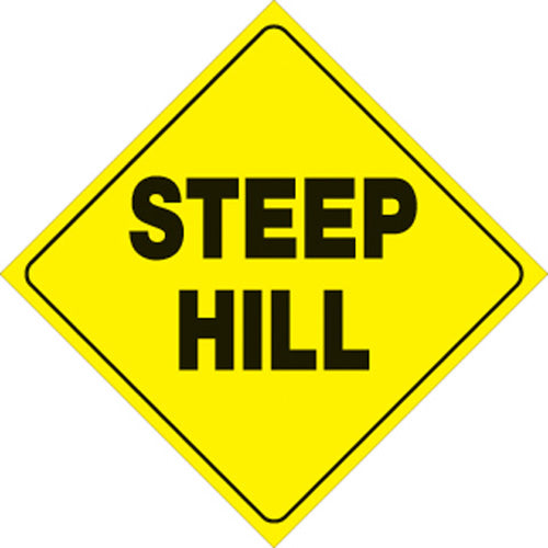 Voss Signs 12-inch Yellow Plastic Reflective Sign – Steep Hill