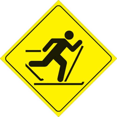 Voss Signs 446 CCS YR Yellow Plastic Reflective Sign for Cross-Country Skiing, 12"