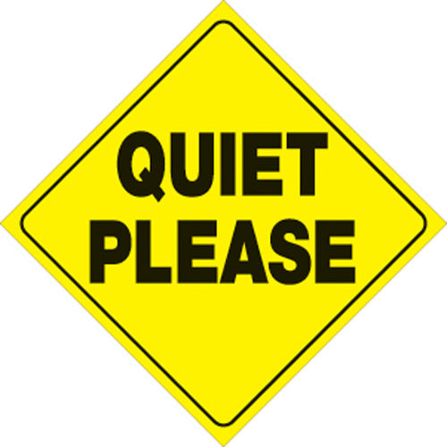 VOSS SIGNS 451 QP YR Yellow Plastic Reflective Sign – Quiet Please, 12 inches