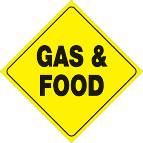 VOSS SIGNS 453 GF YR Yellow Plastic Reflective Sign – 12 inch for Gas & Food Safety