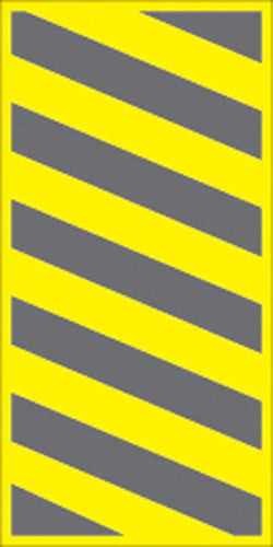 Voss Signs Yellow Plastic Reflective Sign 6 x 12 inches - Left Hazard