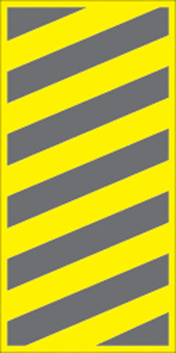VOSS SIGNS 460 BCR YR Yellow Plastic Reflective Sign – 6 in x 12 in Right Hazard