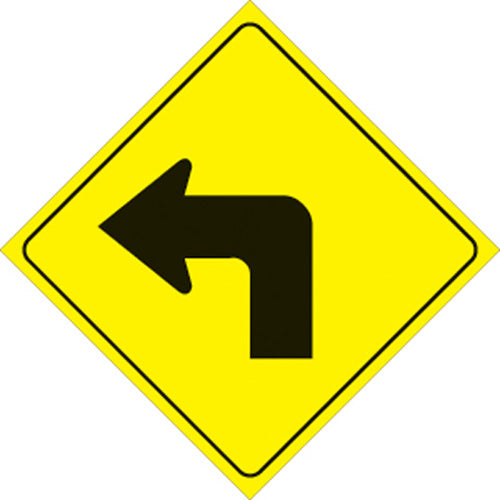 Voss Signs 469 LT YR Yellow Plastic Reflective Sign - Left Turn, 12 Inch