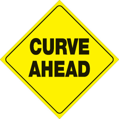 Voss Signs 12-inch Yellow Plastic Reflective Sign – Curve Ahead