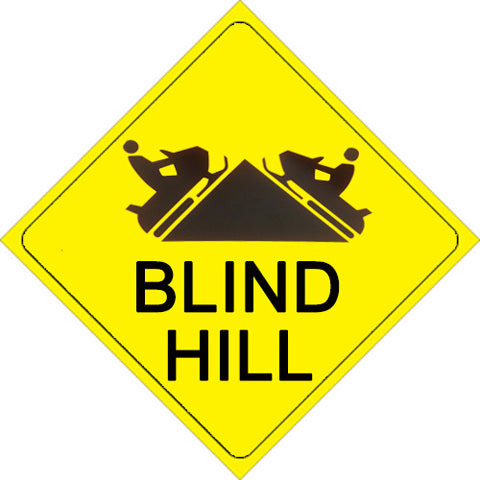 VOSS SIGNS Yellow Plastic Reflective Sign 12" - Blind Hill (Part No. 485 BH YR)