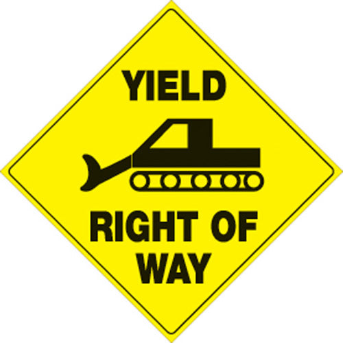 VOSS SIGNS 12-Inch Yellow Plastic Reflective Sign - Yield Groomer