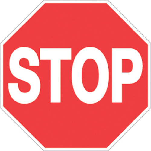 Voss Signs 421 ST RR Red Plastic Reflective Trail Sign - 12 inch Stop Sign