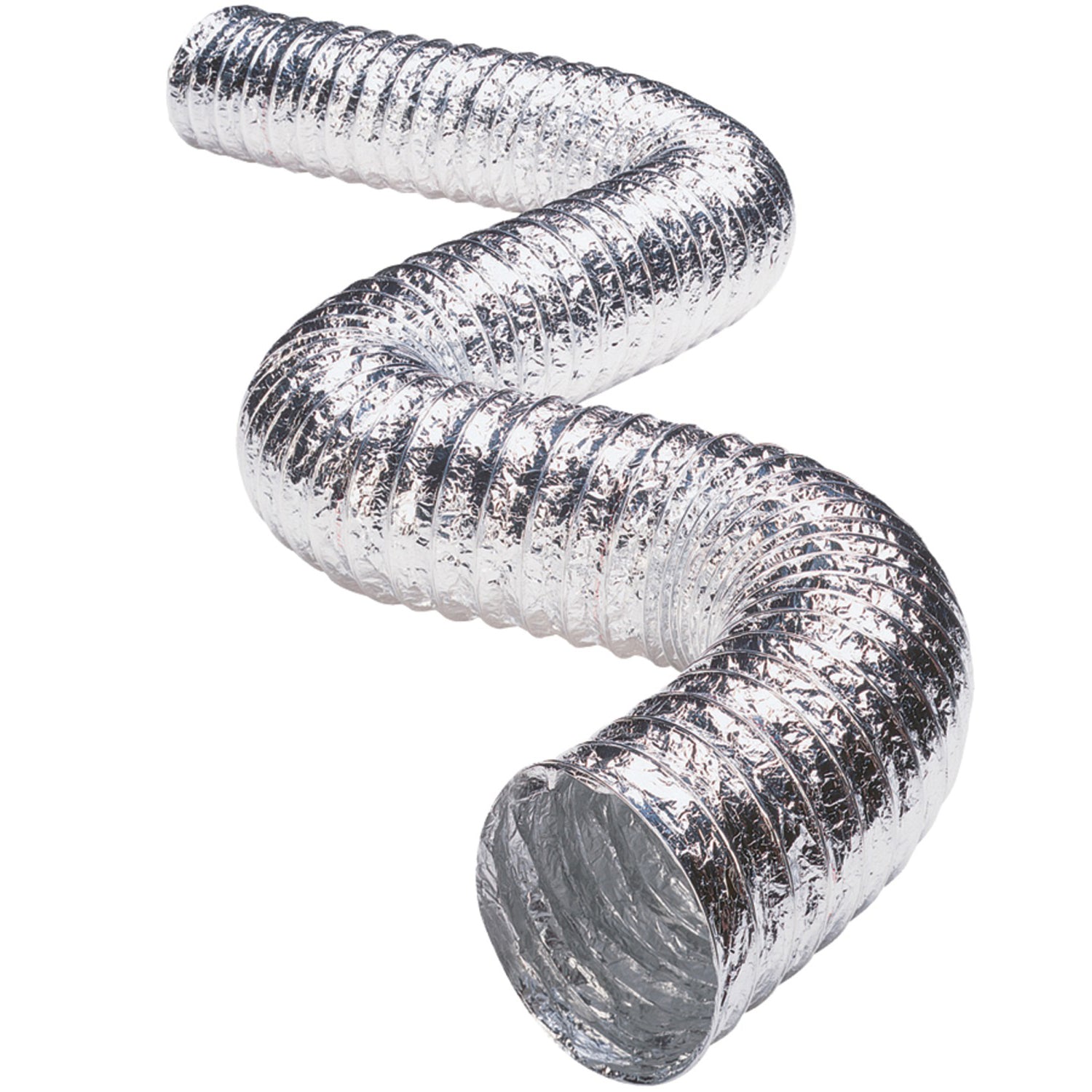 Deflecto 5' Flexible Aluminum Duct with Clamps - Non-Insulated Venting for HVAC and Bathrooms