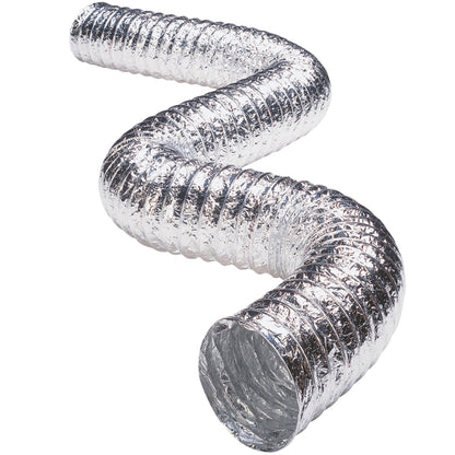 Deflecto 5' Flexible Aluminum Duct with Clamps - Non-Insulated Venting for HVAC and Bathrooms