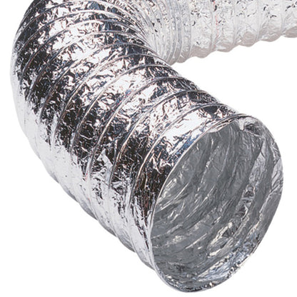 Deflecto 5' Flexible Aluminum Duct with Clamps - Non-Insulated Venting for HVAC and Bathrooms