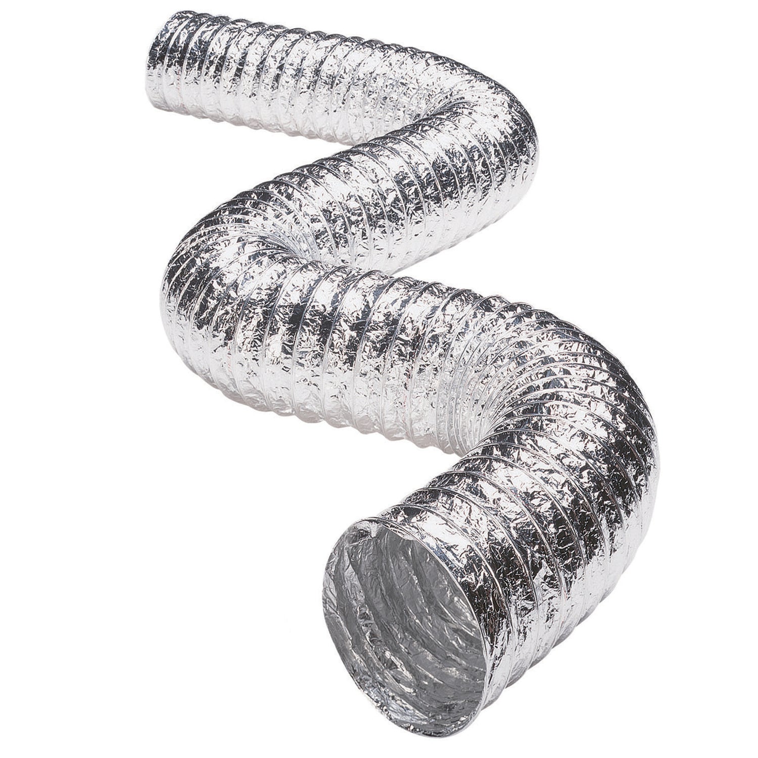 Deflecto 8 ft. Foil Duct with Clamps – Flexible 4-inch Ventilation Duct for HVAC and Bathroom Exhaust