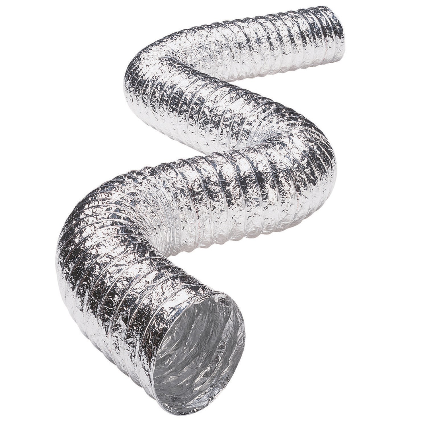 Deflecto 8 ft. Foil Duct with Clamps – Flexible 4-inch Ventilation Duct for HVAC and Bathroom Exhaust