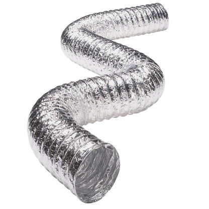 Deflecto 8 ft. Foil Duct with Clamps – Flexible 4-inch Ventilation Duct for HVAC and Bathroom Exhaust