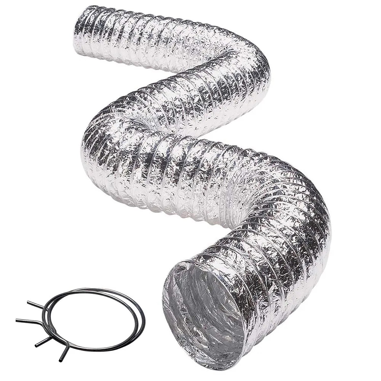 Deflecto F0408MSX 8 ft Suppurr Flex Duct for Dryer Venting and HVAC Applications