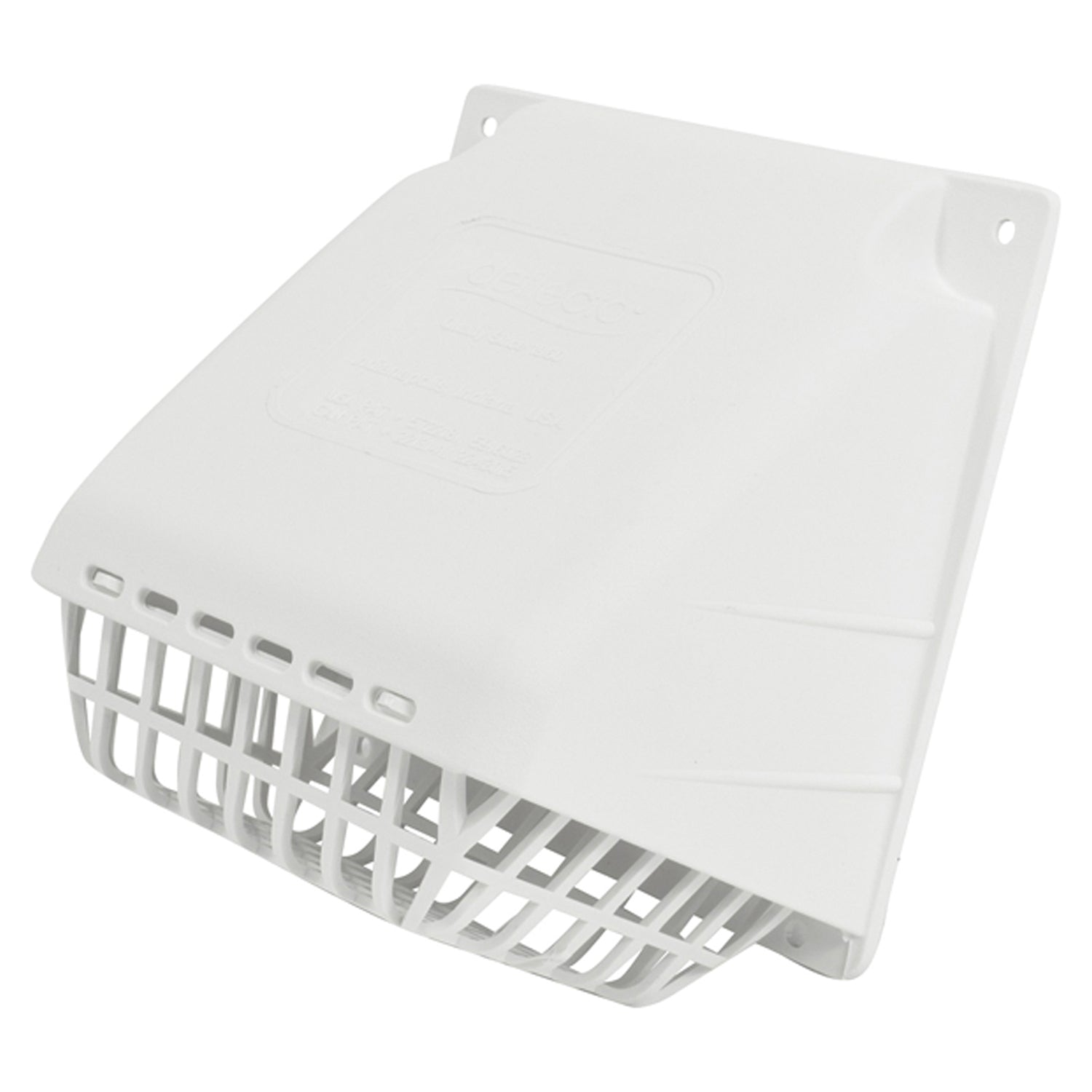 DEFLECTO HR4W White Vent Hood for 4-Inch Diameter Pipe with Bird Guard and Damper