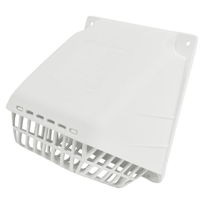 DEFLECTO HR4W White Vent Hood for 4-Inch Diameter Pipe with Bird Guard and Damper