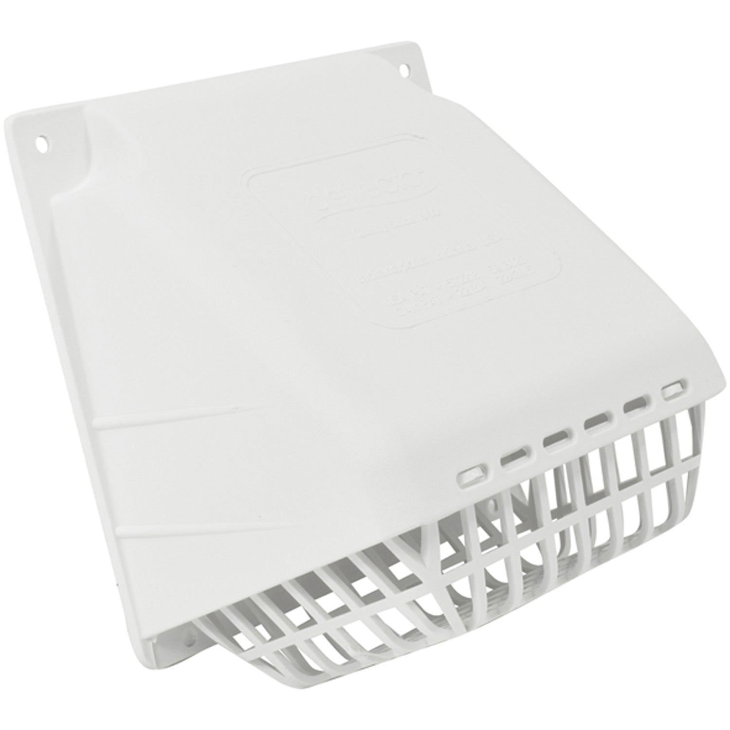 DEFLECTO HR4W White Vent Hood for 4-Inch Diameter Pipe with Bird Guard and Damper