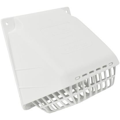 DEFLECTO HR4W White Vent Hood for 4-Inch Diameter Pipe with Bird Guard and Damper