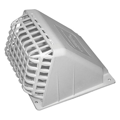 DEFLECTO HR4W White Vent Hood for 4-Inch Diameter Pipe with Bird Guard and Damper