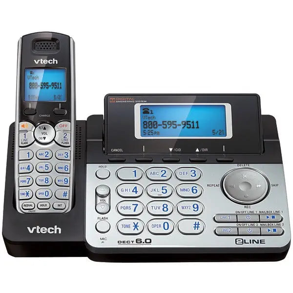 VTECH DS6151 DECT 6.0 2-Line Cordless Phone System with Expandable Handsets