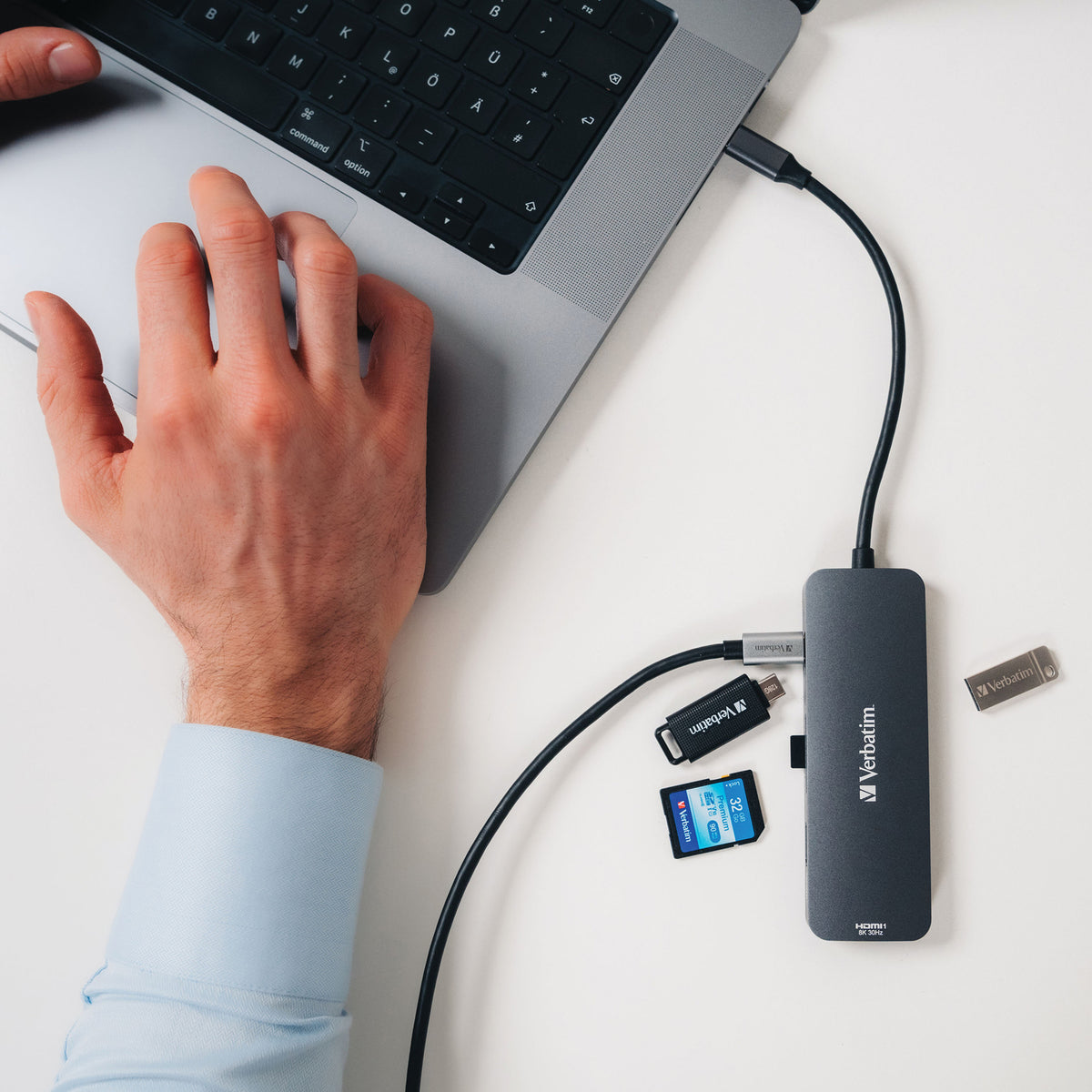 Verbatim 32151 8-Port USB-C Pro Hub with Dual HDMI, USB-A, SD, microSD, and USB-C PD
