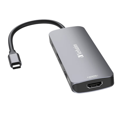 Verbatim 32151 8-Port USB-C Pro Hub with Dual HDMI, USB-A, SD, microSD, and USB-C PD