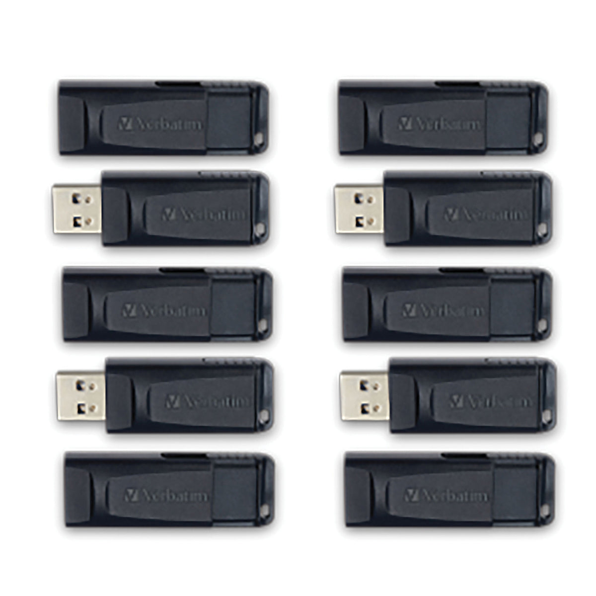 Verbatim 70893 32GB Retractable USB Flash Drives, 10-Pack