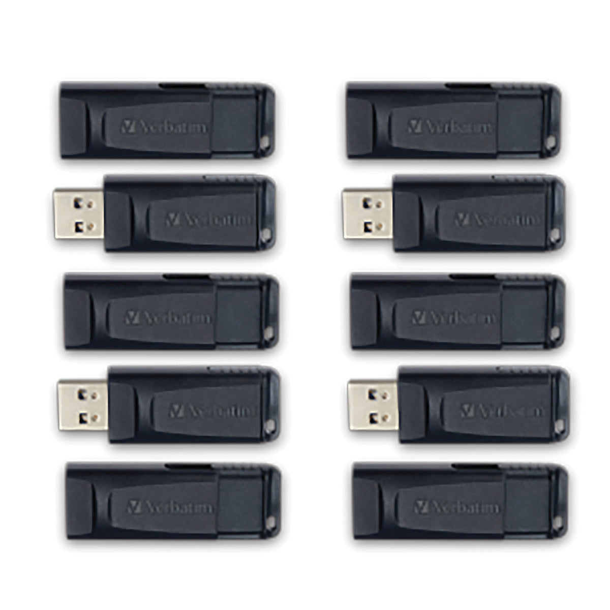 Verbatim 70893 32GB Retractable USB Flash Drives, 10-Pack