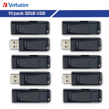 Verbatim 70893 32GB Retractable USB Flash Drives, 10-Pack