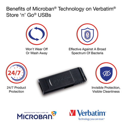 Verbatim 70893 32GB Retractable USB Flash Drives, 10-Pack
