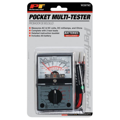 Performance Tool W2979C Pocket Multi Tester for Automotive and Electrical Diagnostics