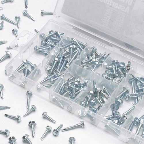 Performance Tool W5220 Hex Head Drill Screw Assortment Kit - 200 Pieces
