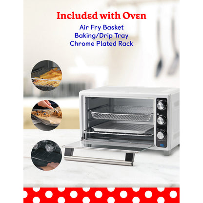 Betty Crocker BC-4637W 1,500-Watt Air Fryer Toaster Oven, White