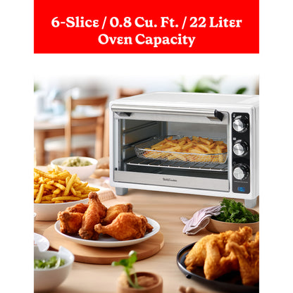 Betty Crocker BC-4637W 1,500-Watt Air Fryer Toaster Oven, White