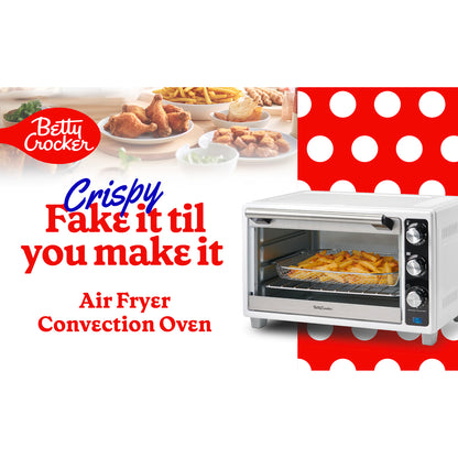 Betty Crocker BC-4637W 1,500-Watt Air Fryer Toaster Oven, White