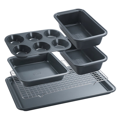 BLACK+DECKER BDK401B 6-Piece Carbon Steel Bakeware Set with Nonstick Coating