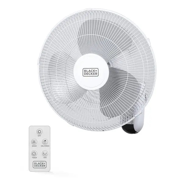 BLACK+DECKER 16-Inch Oscillating Wall Fan with Remote Control – Model BFWL16R