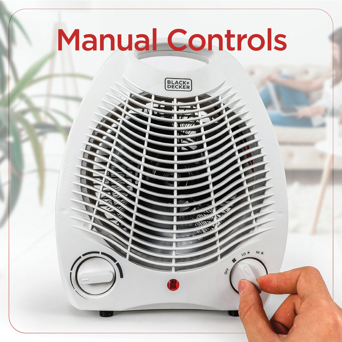 BLACK+DECKER BHD101W Portable Desktop Heater, White