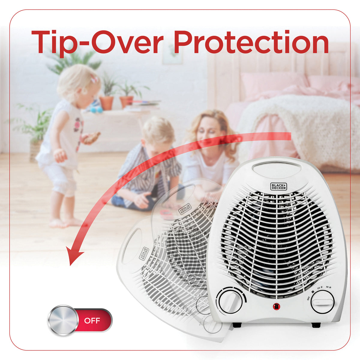 BLACK+DECKER BHD101W Portable Desktop Heater, White