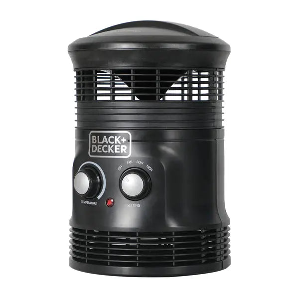 BLACK+DECKER BHDS156 360° Surround Heater Fan – Portable Space Heater with Adjustable Thermostat and Safety Features