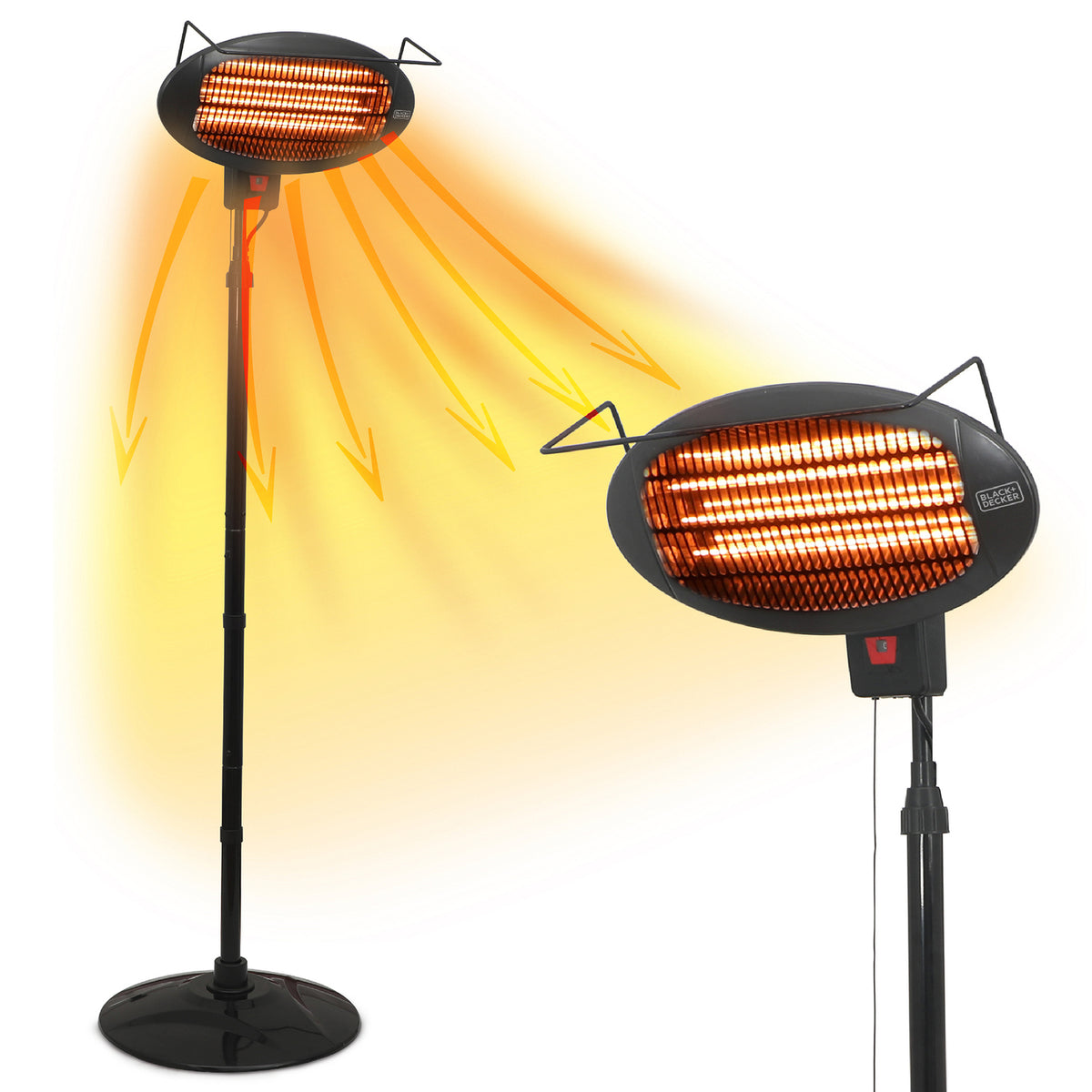 BLACK+DECKER BHOF04 Outdoor Patio Electric Heater, 1,500-Watt Halogen Tower Heater