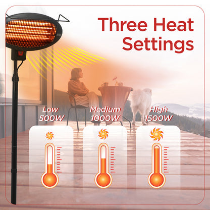 BLACK+DECKER BHOF04 Outdoor Patio Electric Heater, 1,500-Watt Halogen Tower Heater