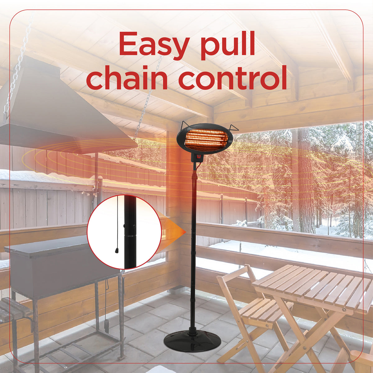 BLACK+DECKER BHOF04 Outdoor Patio Electric Heater, 1,500-Watt Halogen Tower Heater