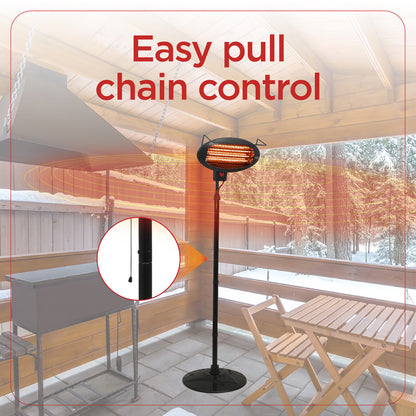 BLACK+DECKER BHOF04 Outdoor Patio Electric Heater, 1,500-Watt Halogen Tower Heater