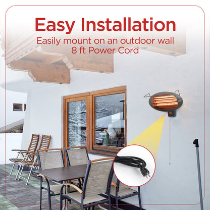 BLACK+DECKER BHOF04 Outdoor Patio Electric Heater, 1,500-Watt Halogen Tower Heater
