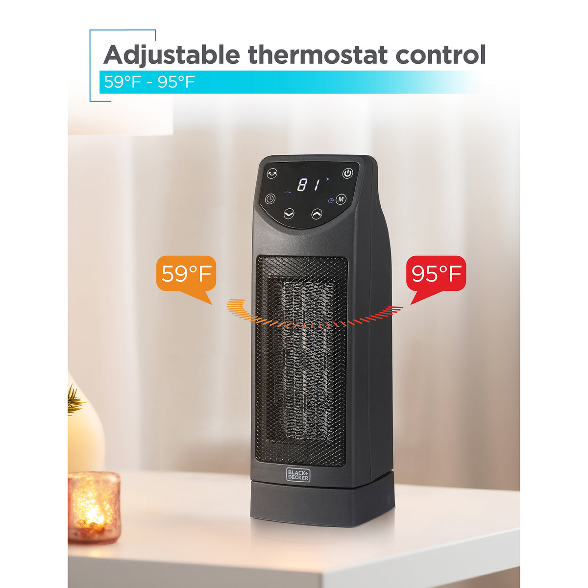 BLACK+DECKER BHTC650R 1,500-Watt Oscillating Ceramic Space Heater with Remote