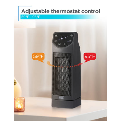 BLACK+DECKER BHTC650R 1,500-Watt Oscillating Ceramic Space Heater with Remote