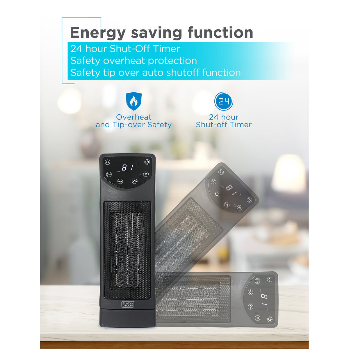 BLACK+DECKER BHTC650R 1,500-Watt Oscillating Ceramic Space Heater with Remote