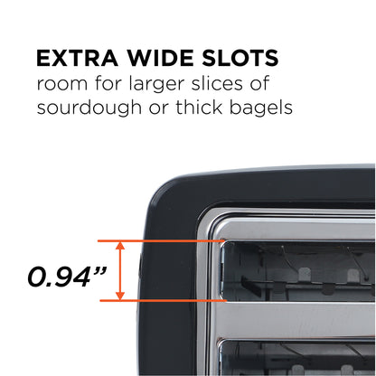COMMERCIAL CHEF CCT2201B 2-Slice Black Toaster