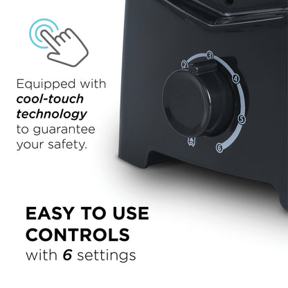 COMMERCIAL CHEF CCT2201B 2-Slice Black Toaster